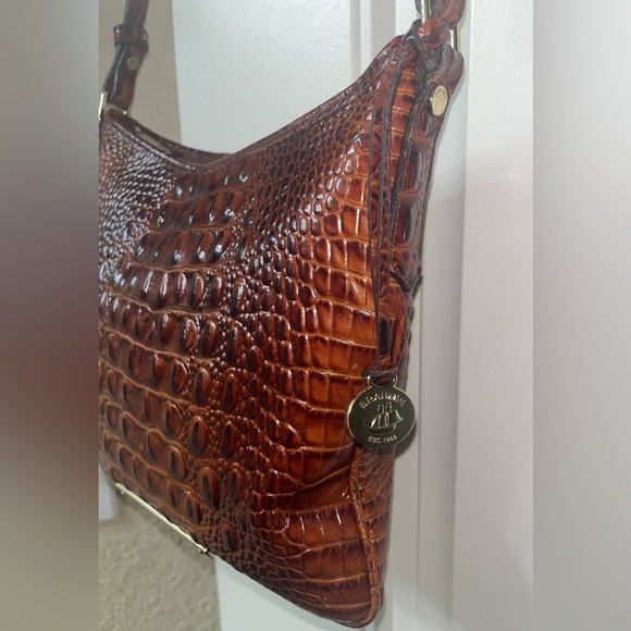 Brahmin Jody Leather Crossbody Crocodile Embossed Pecan Melbourne - Picture 11 of 16